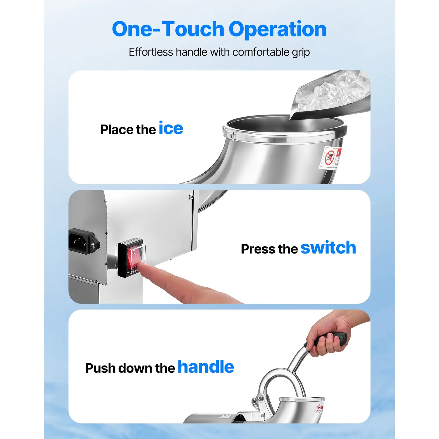 SucceBuy Ice Crusher 440 Lb Per Hour Snow Cone Maker