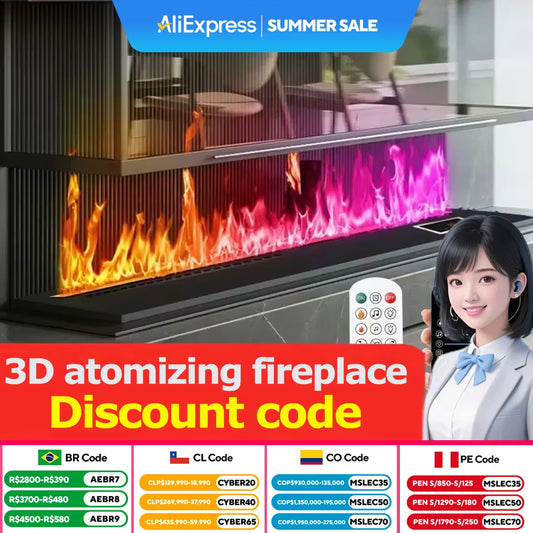 AFLYEVER Atomizing Fireplace Simulated Flame Humidifier With Remote