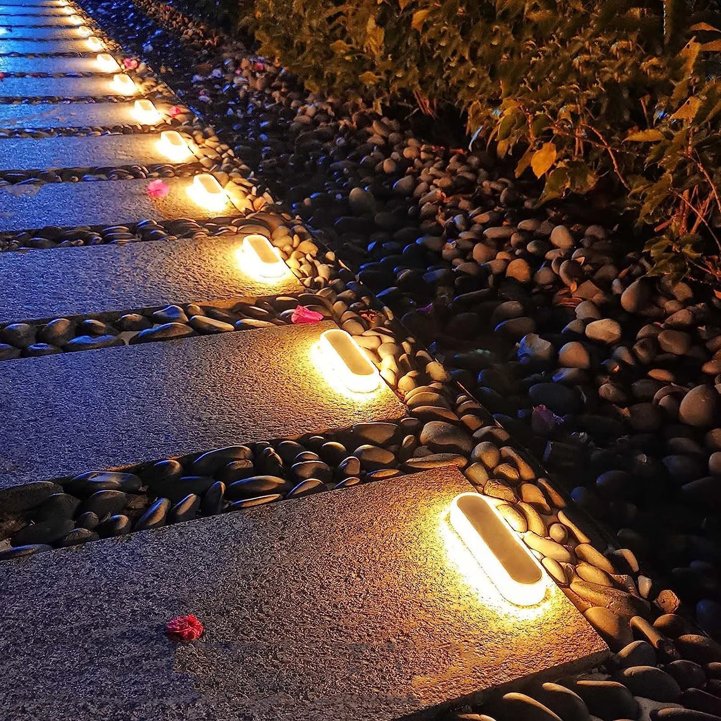 Solar Deck Lights IP68 Waterproof LED Four Pack Auto On