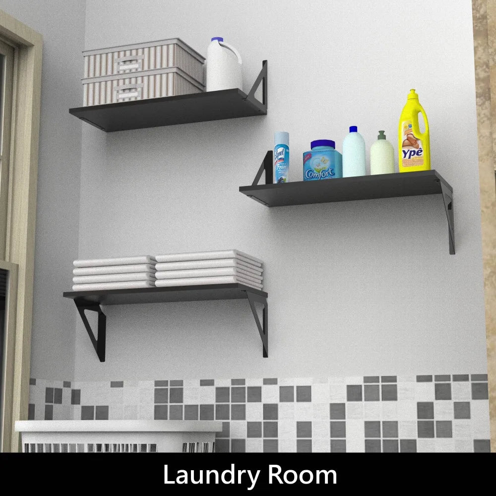 Laminated Wood Wall Shelf Set Of Three For Living Room