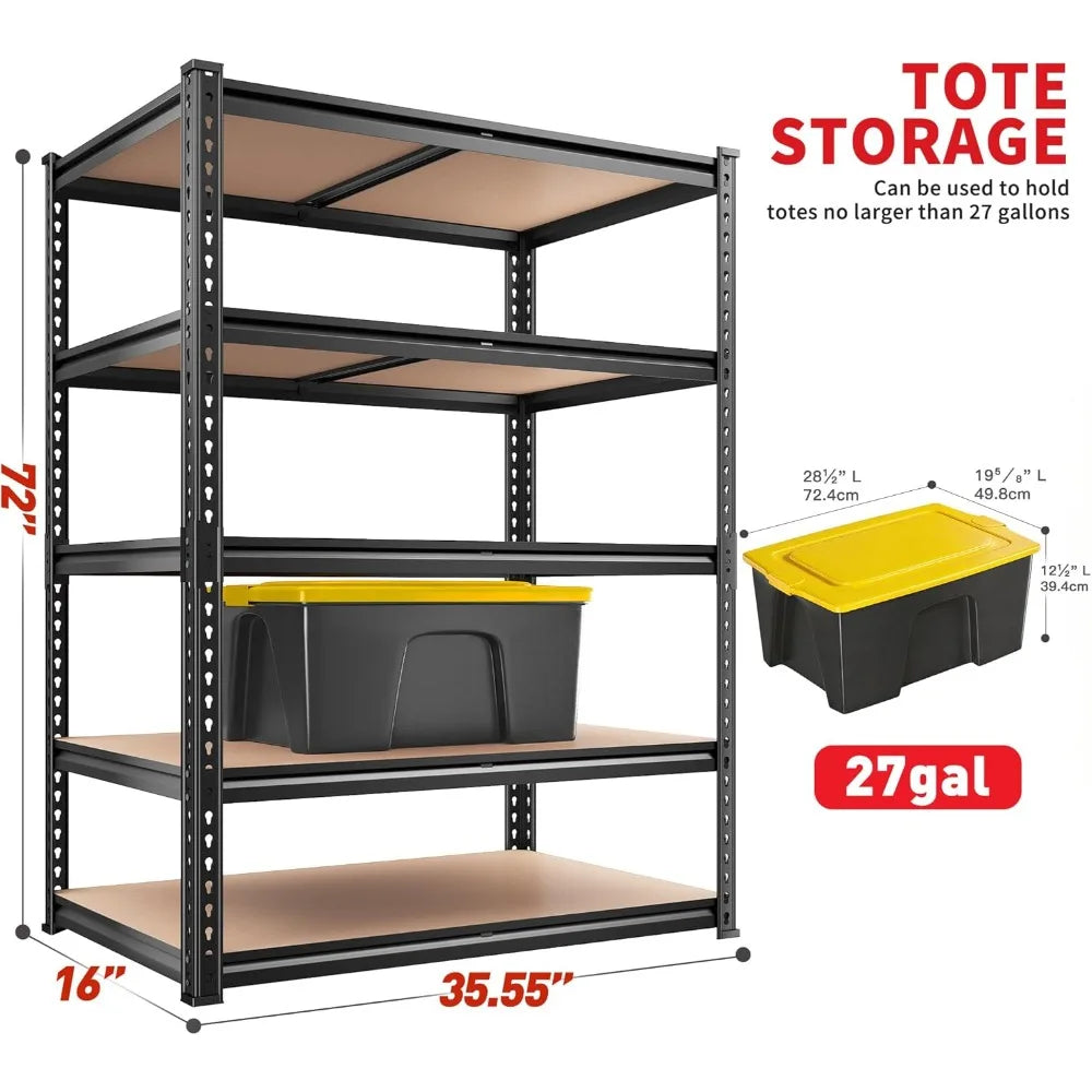 XMSJ 2400Lbs Heavy Duty Garage Shelving 5 Tier Unit