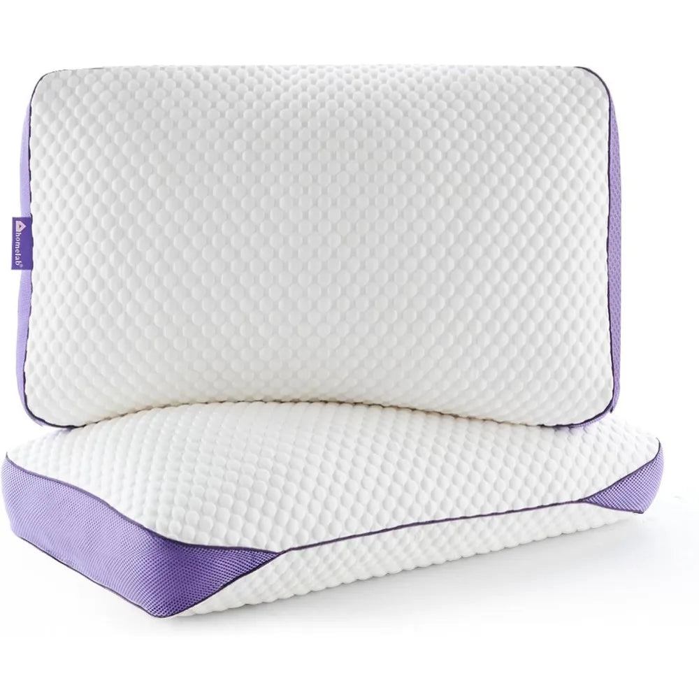 Adjustable Shredded Memory Foam Pillows Cooling Removable Cover 2 Pack