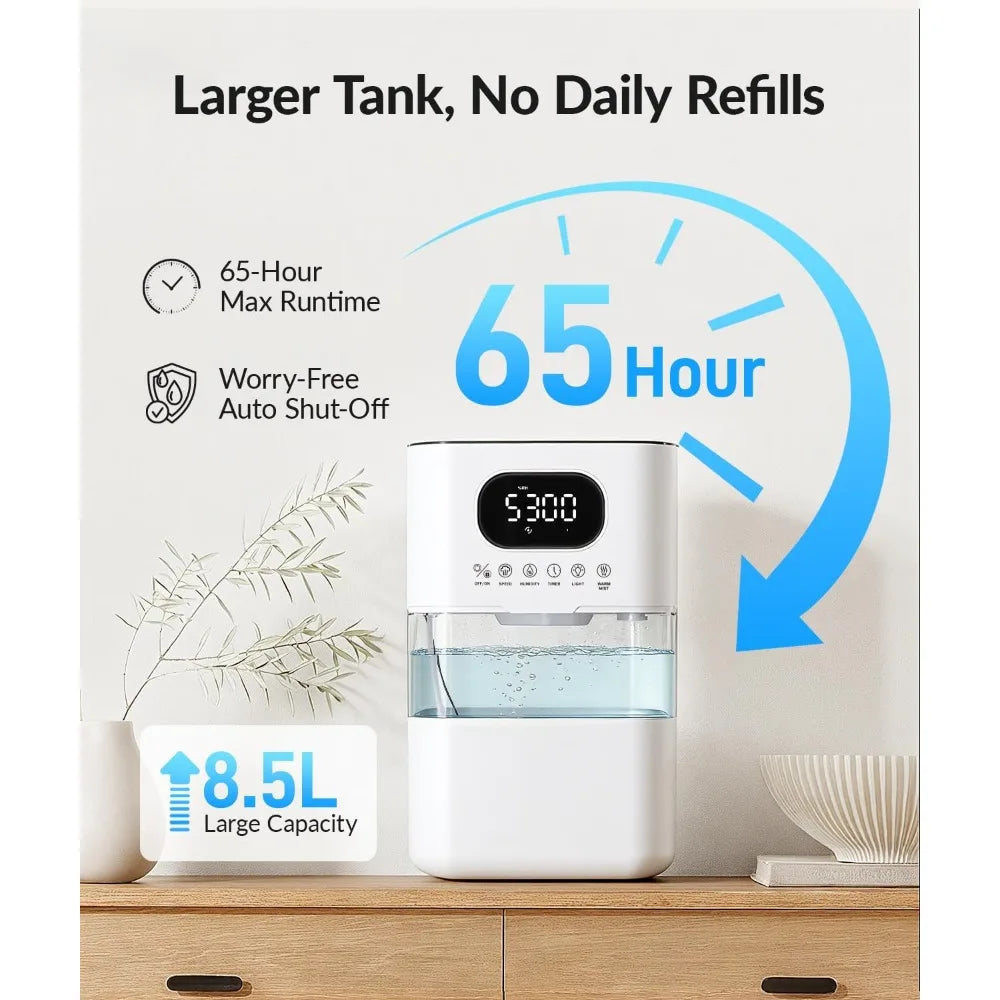 AreShark Large Room Humidifier With Adjustable Humidity And Aroma Diffuser