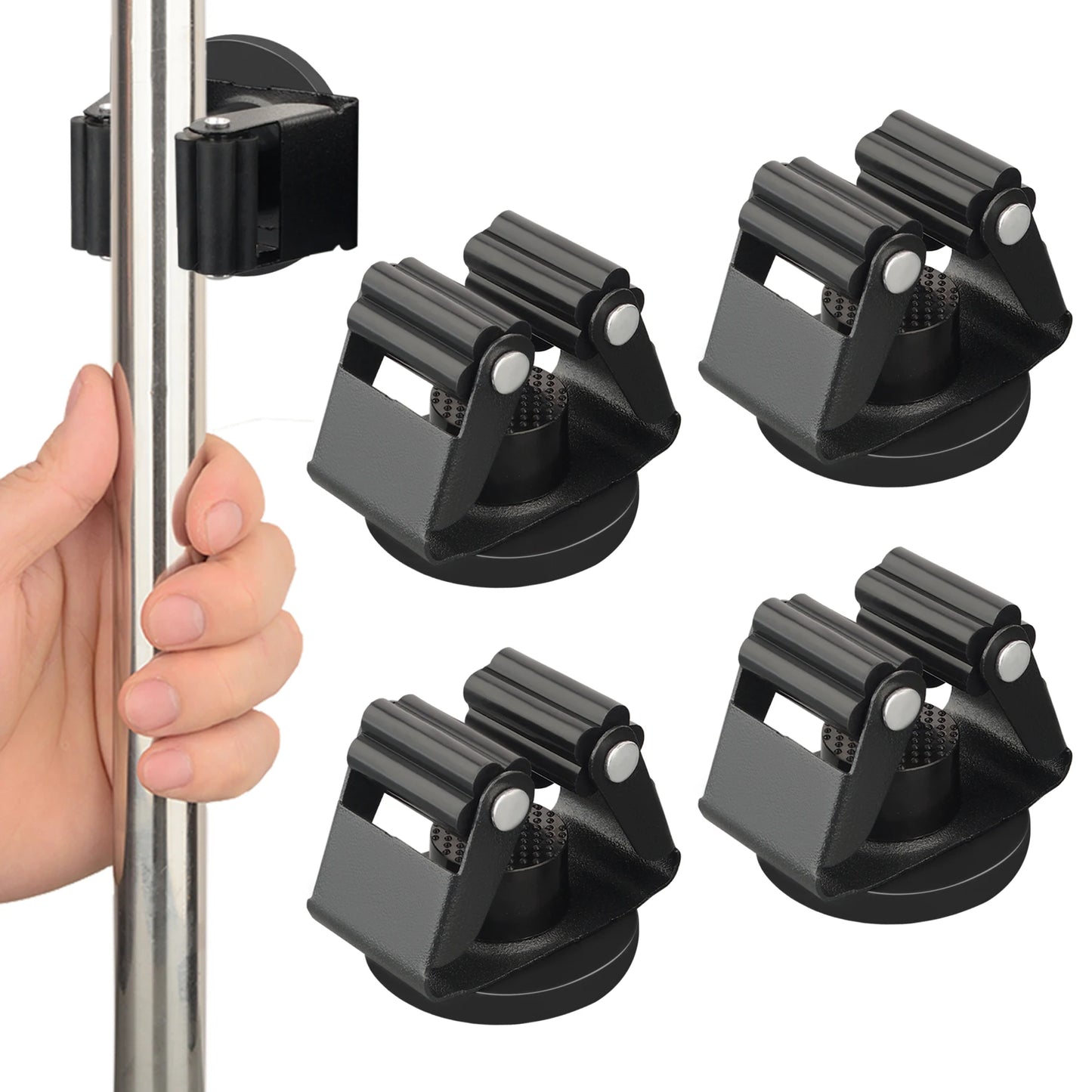 Magnetic Broom And Mop Holder Wall Mount Organizer