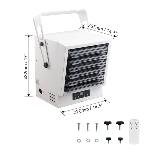 Digital Wall Garage Heater With Remote Control And Overheat Protection