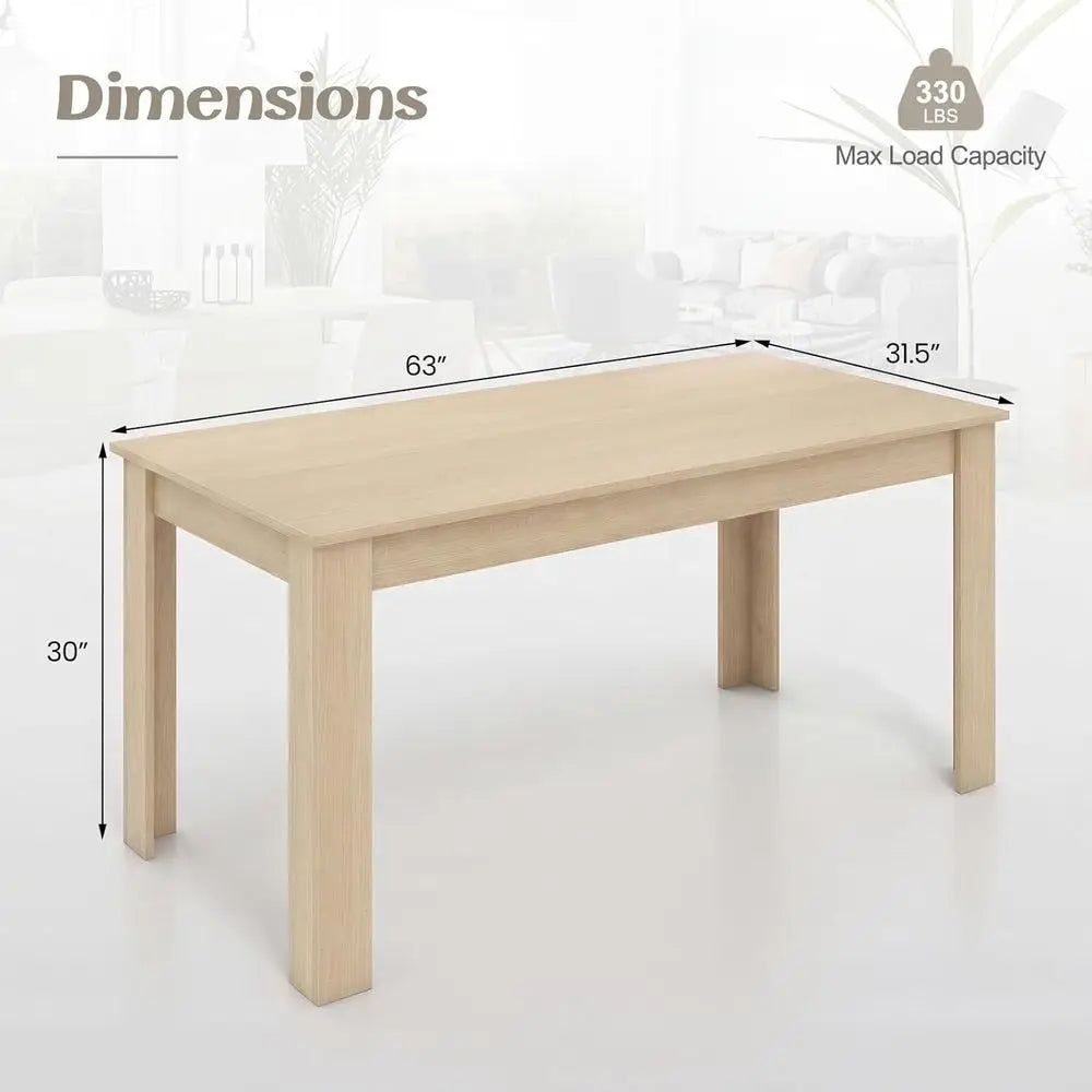 Ticify Dining Table Modern Engineered Wood For Kitchen And Living