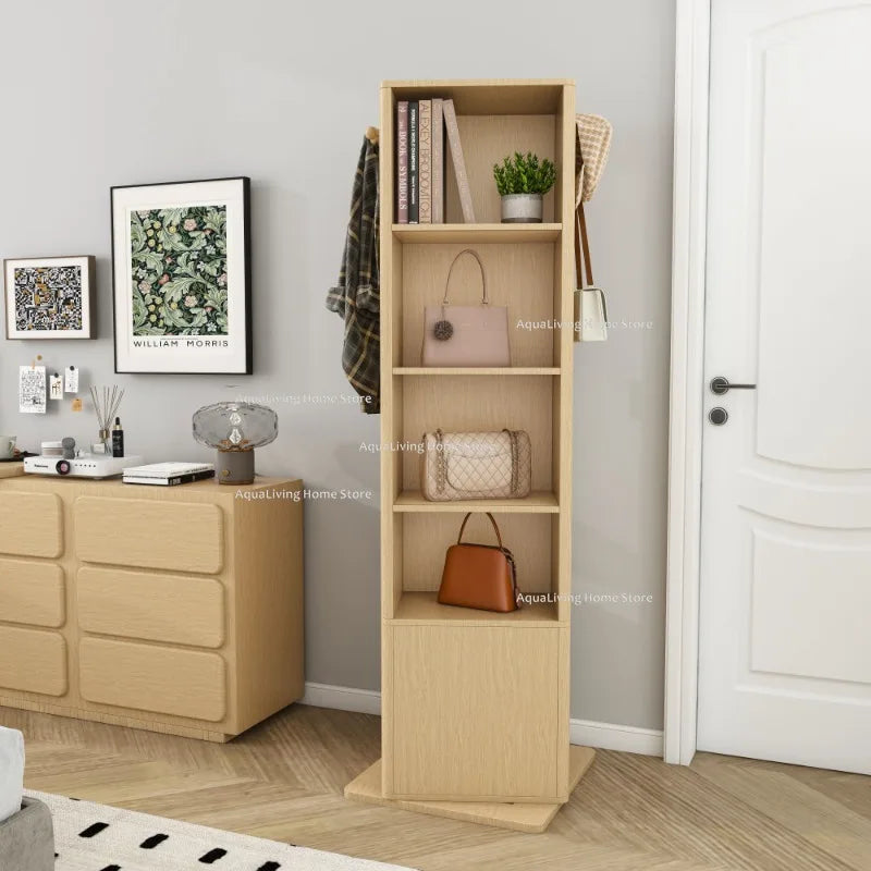 Rotating Jewelry Cabinet Full Length Mirror With Shelves And Storage