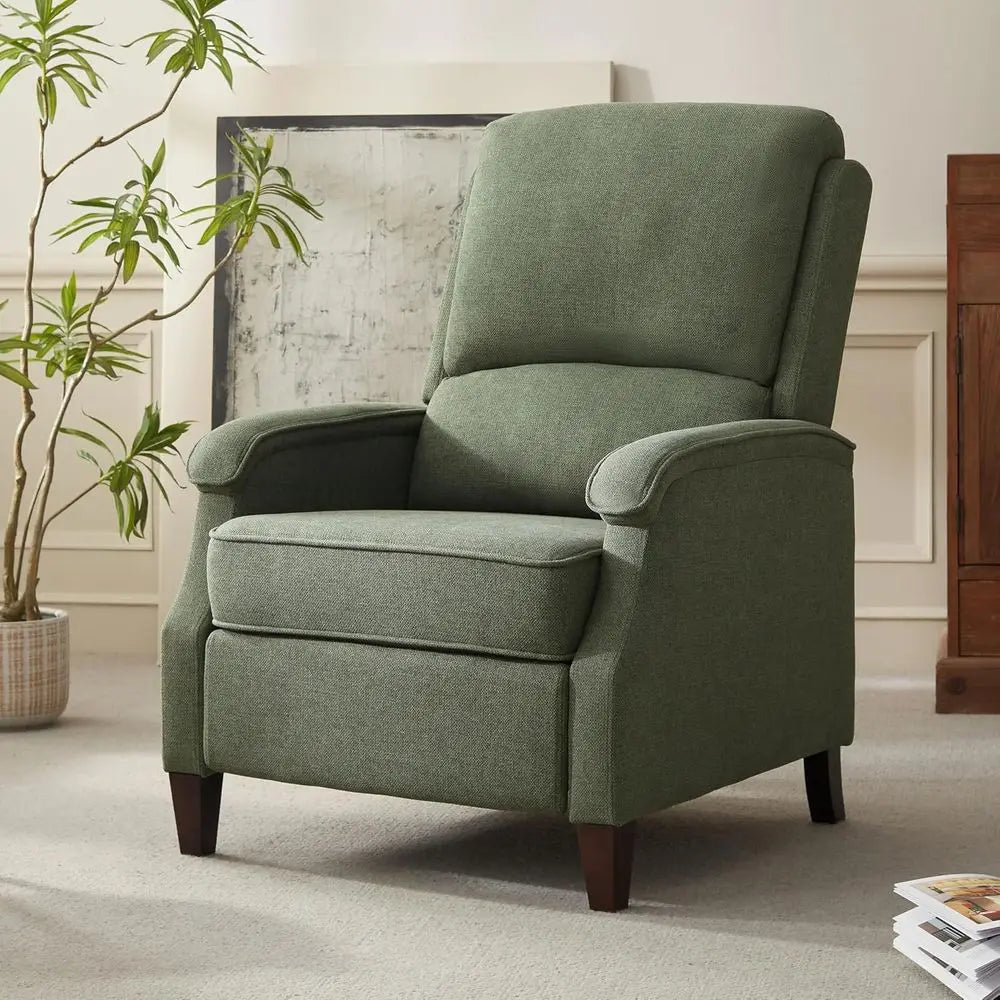 Fabric Recliner Chair With Soft Armrest And Lumbar Support