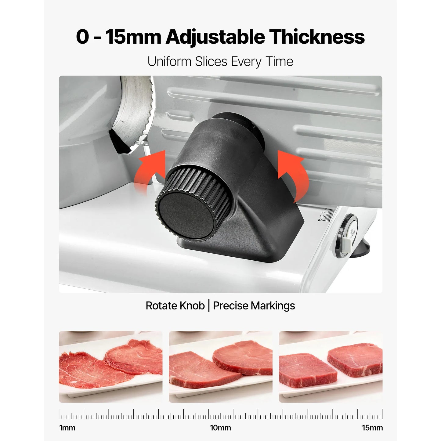 SucceBuy Meat Slicer Electric Deli Slicer With Adjustable Thickness
