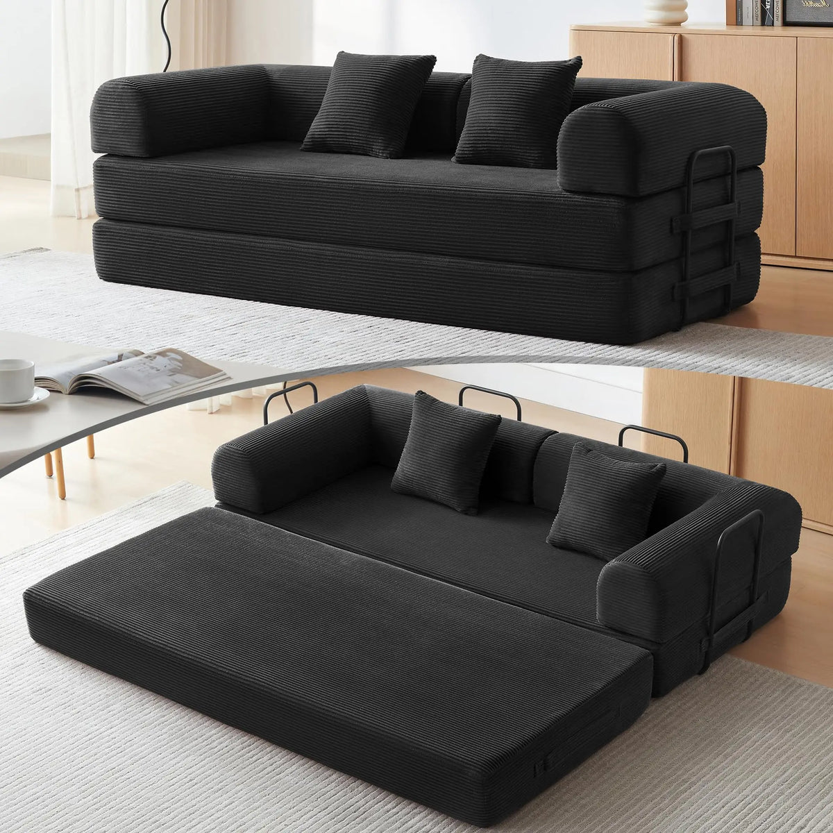 Convertible Boneless Futon Sofa Bed With Multifunctional Sleeper Design