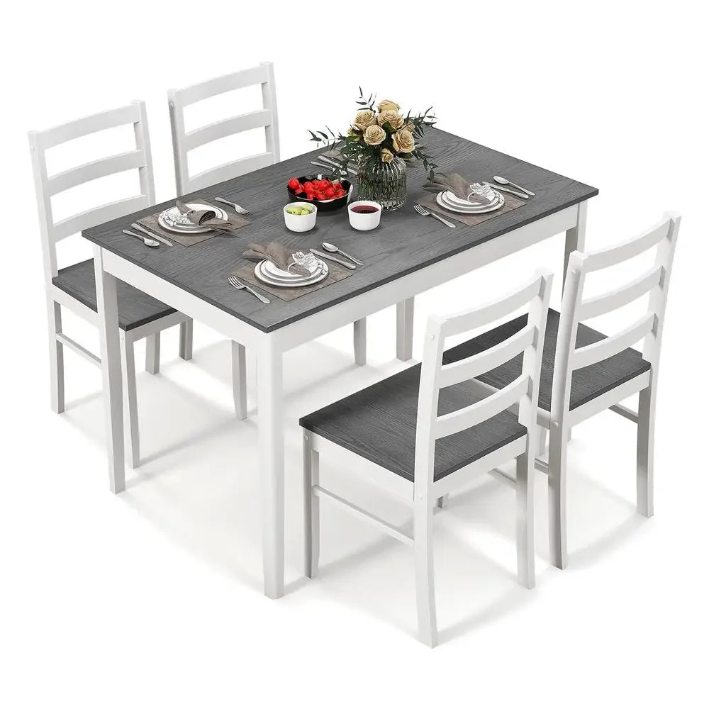 XMSJ Dining Table Set For 4 Modern Wood Kitchen Dinette