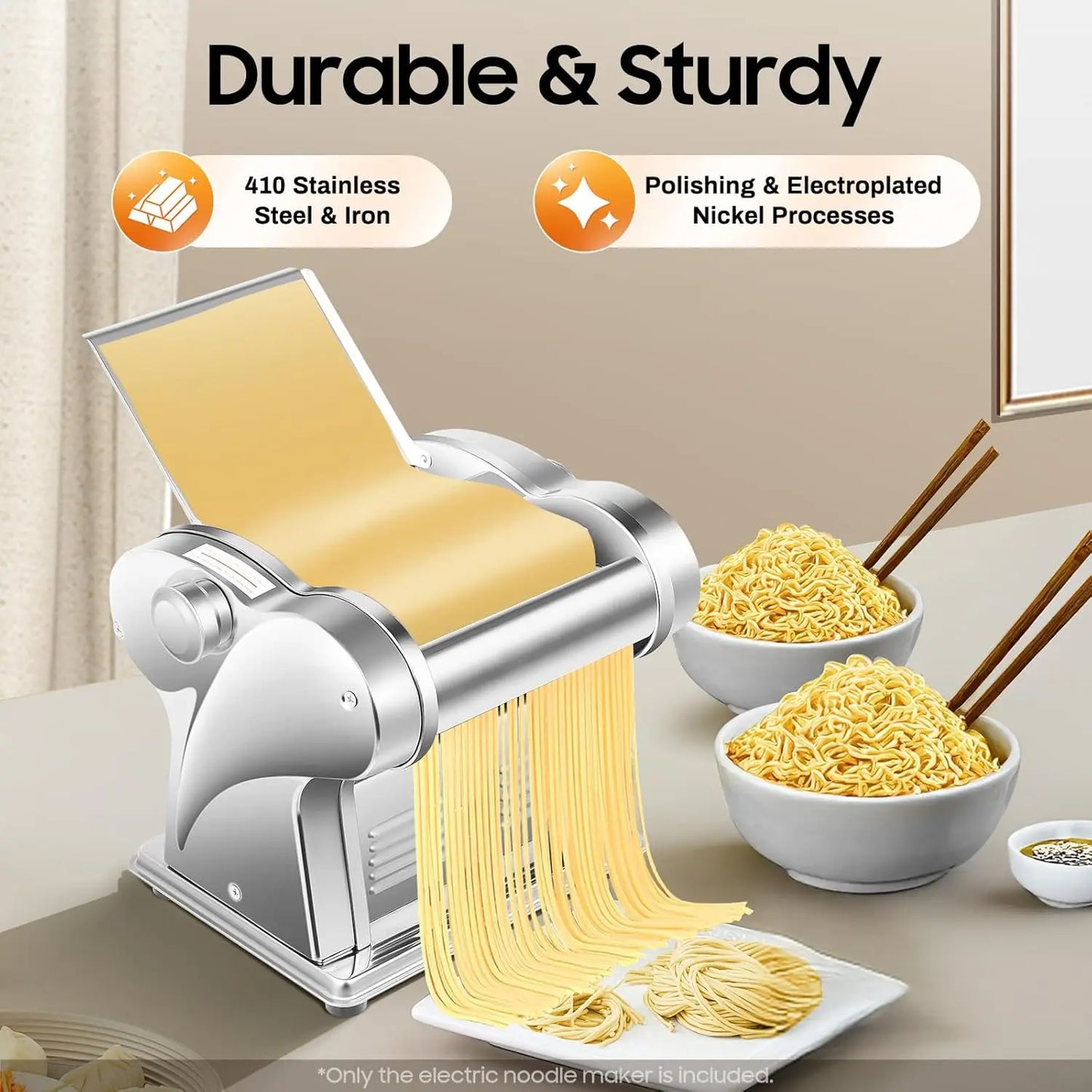 XMSJ Electric Pasta Maker Machine 135W Stainless Steel