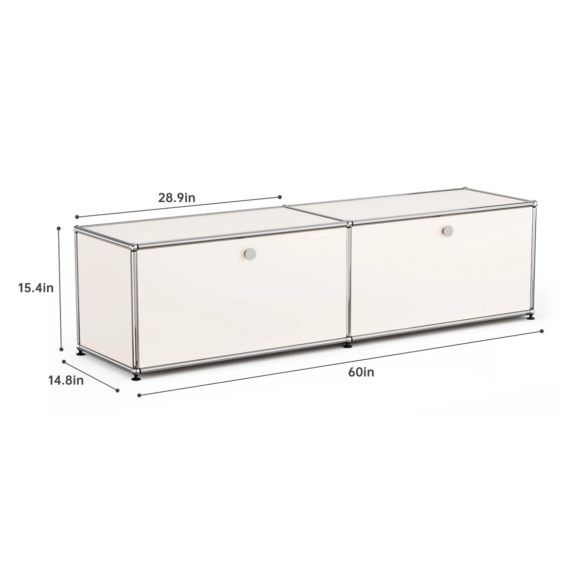 Modern Stainless Steel TV Stand Media Console With Storage Drawer