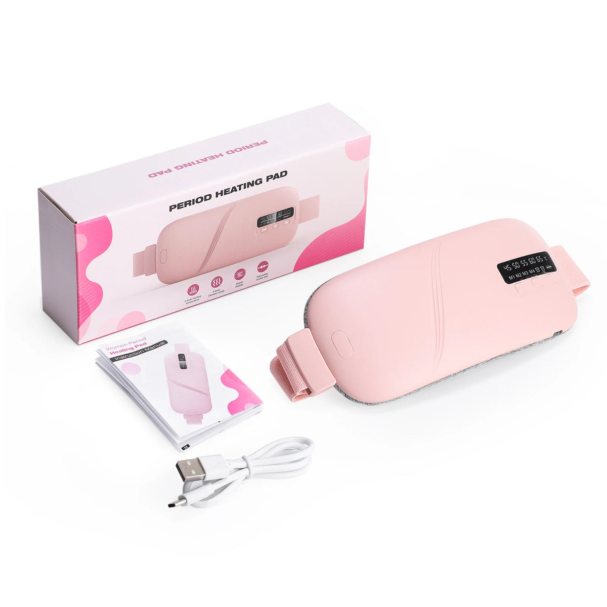 Afdeal Vibrating Heating Pad For Menstrual Cramp Relief