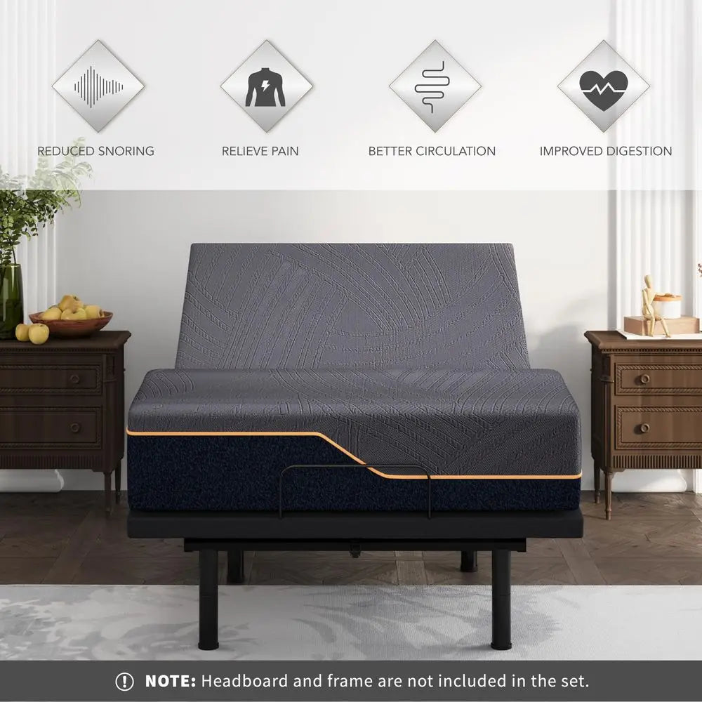 Adjustable Bed Frame With CopperGel Memory Foam Mattress And Wireless Remote