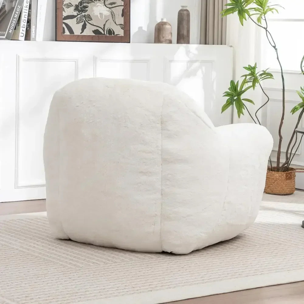 Bean Bag Chair Sofa With Back Support Faux Fur For Adults And Kids