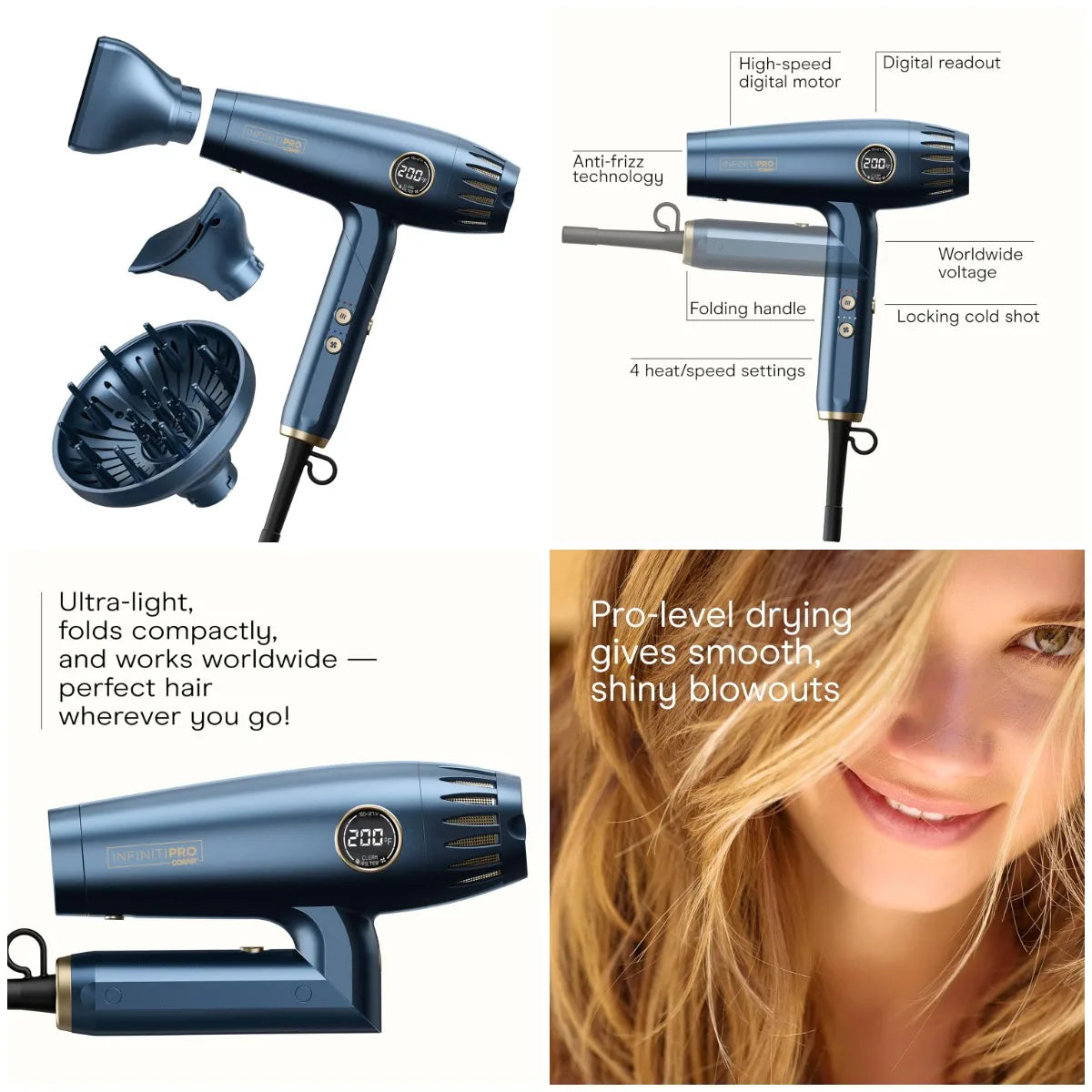 XMSJ Infiniti PRO By DigitalAIRE 2.0 Hair Dryer With Diffuser