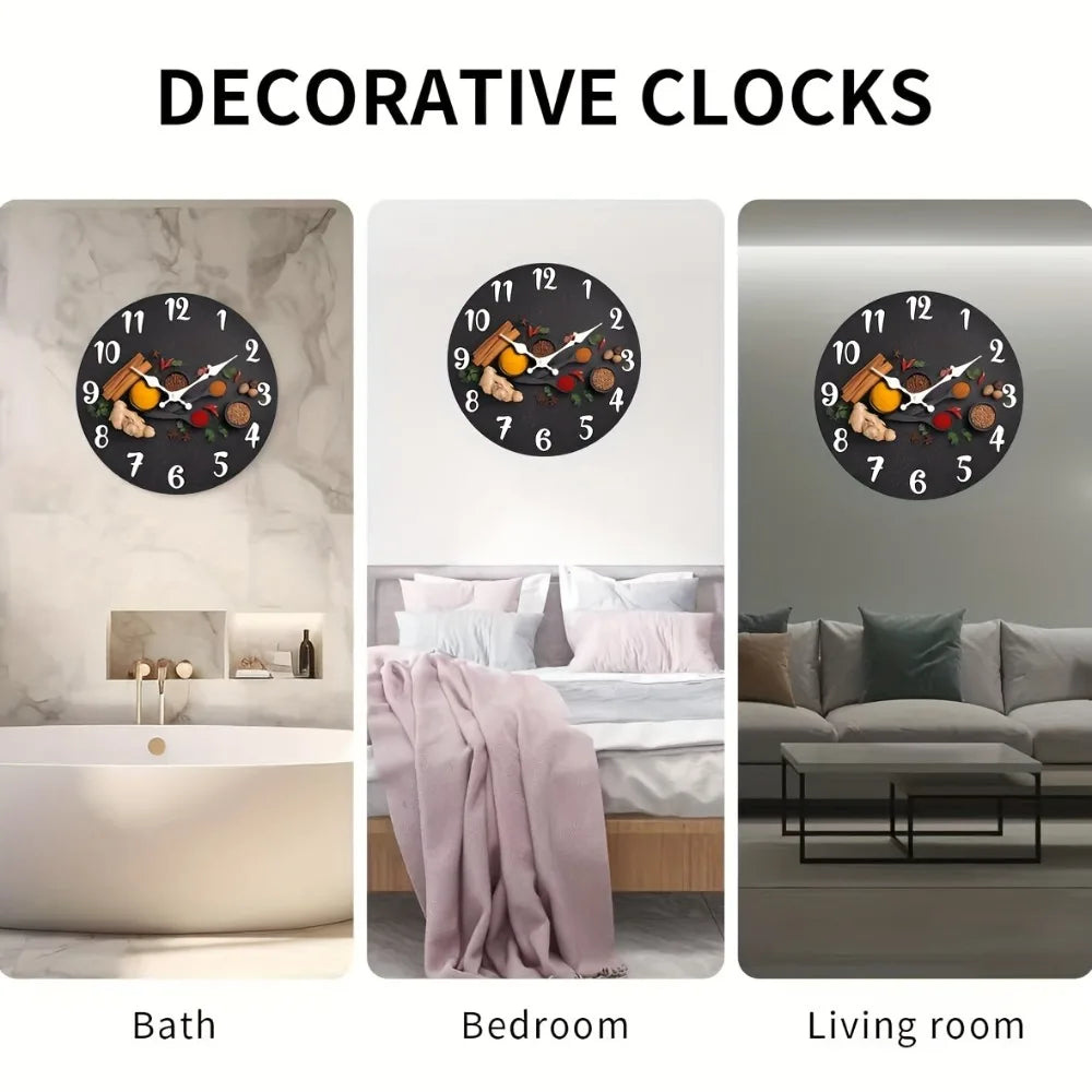 XMSJ Silent Round Wall Clock Digital NonTicking Design