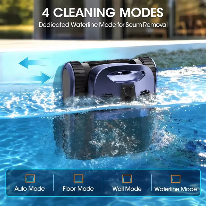 Cordless Rechargeable Robot Pool Cleaner Sat 40 AI Sonar Navigation