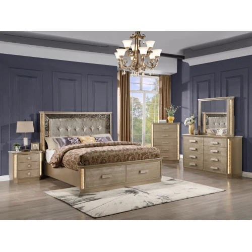 Luxurious Queen 5PC Wood Bedroom Set Available In Two Configurations