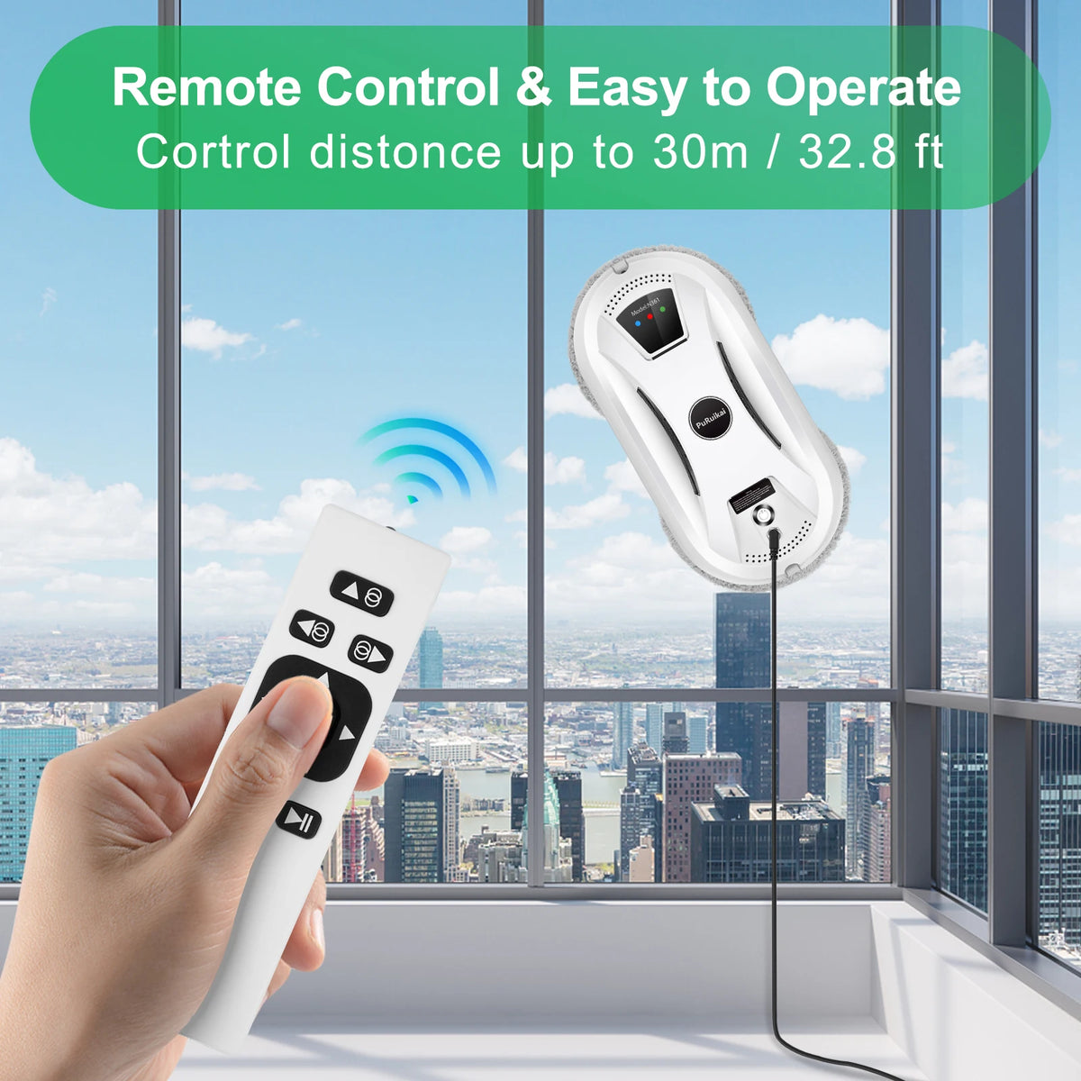 PuRuikai Smart Window Cleaning Robot Vacuum for Glass and Walls