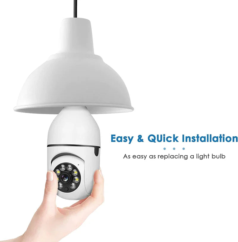 WESECUU E27 Surveillance Camera Night Vision Indoor IP Camera Zoom