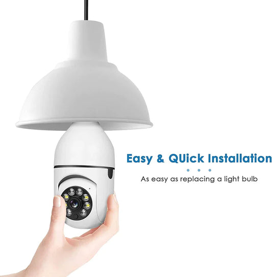WESECUU E27 Surveillance Camera Night Vision Indoor IP Camera Zoom