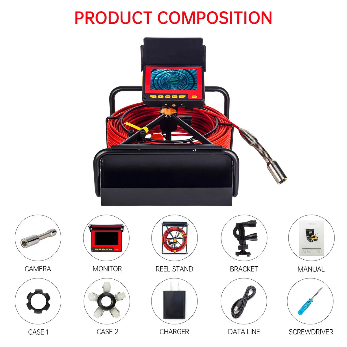 Syanspan Sewer Drain Inspection Camera Endoscope Video Recording DVR