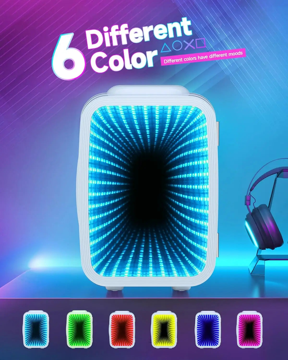 XMSJ Mini Fridge Portable Thermoelectric With Dimmable LED