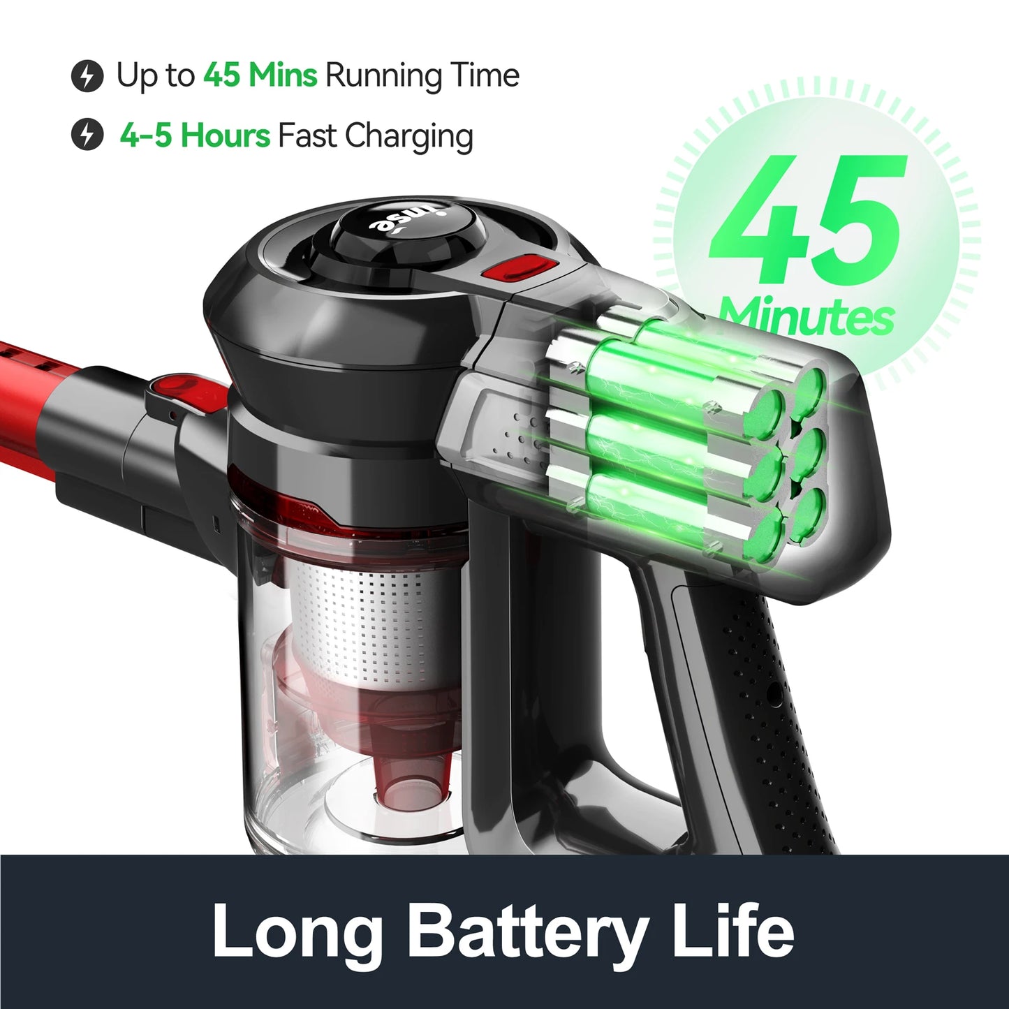 INSE N650 Cordless Vacuum Cleaner 4 in 1 Powered Suction