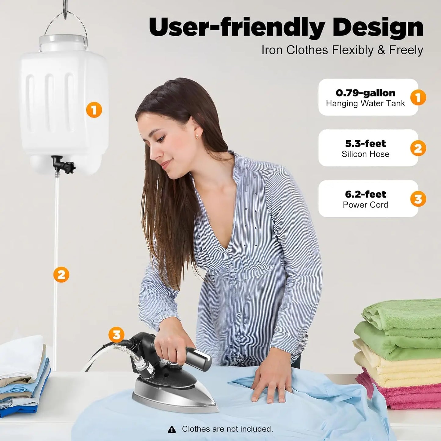 XMSJ Industrial Steam Iron 110V 1200W With Gravity Feed