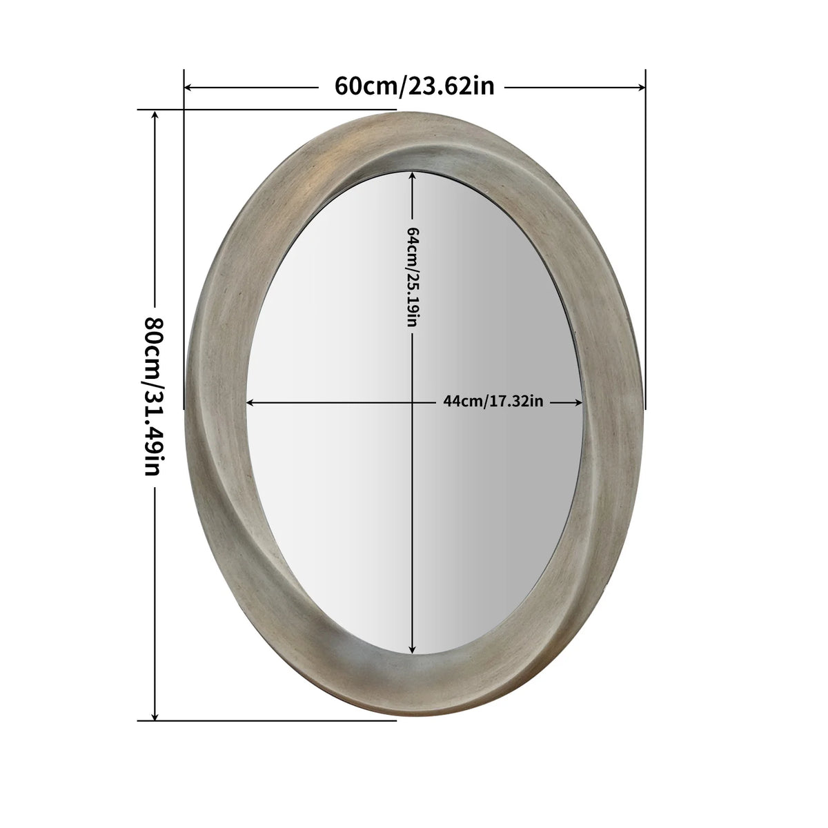 Oval Beveled Edge Baroque Mirror For Bathroom Vanity