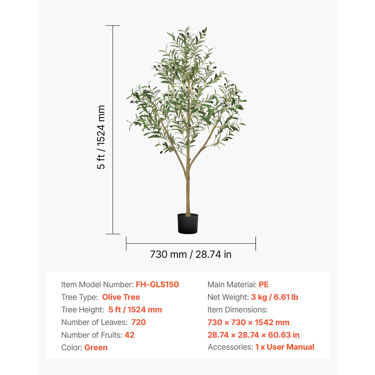 SucceBuy Elegant Artificial Indoor Tree For Modern Home Decor