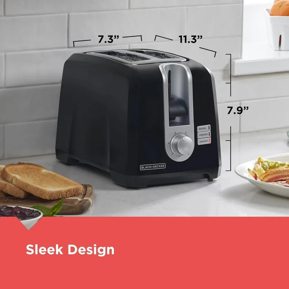 Extra Wide Slot Two Slice Toaster With 110V Plastic Housing