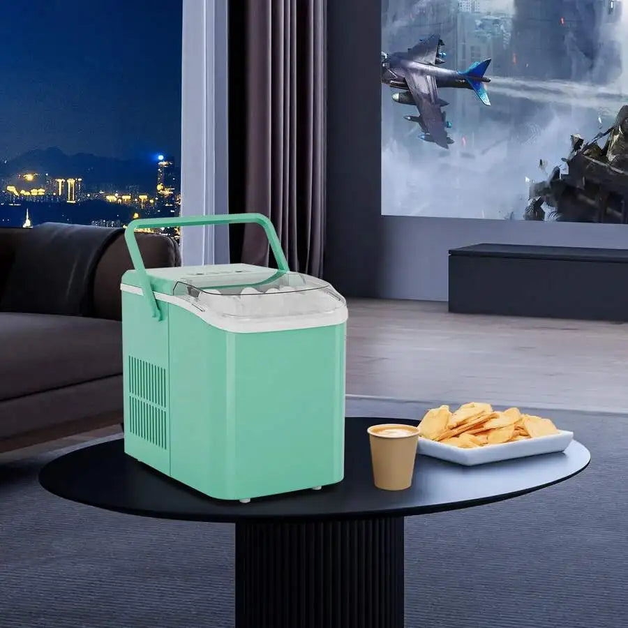 XMSJ Portable Ice Maker Countertop With Handle 9 Cube Ice