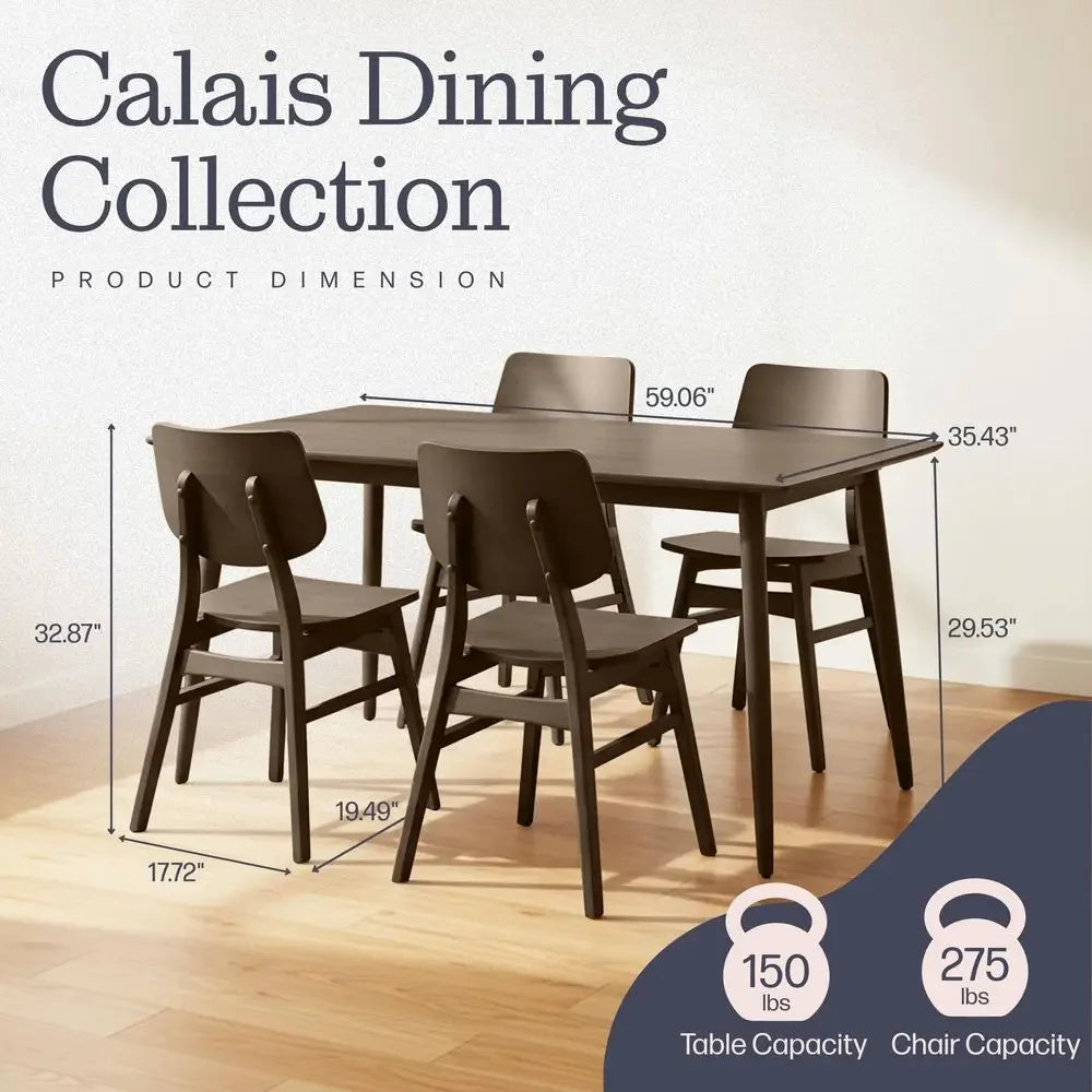 XMSJ Calais Modern Dining Table Set For Four With Chairs