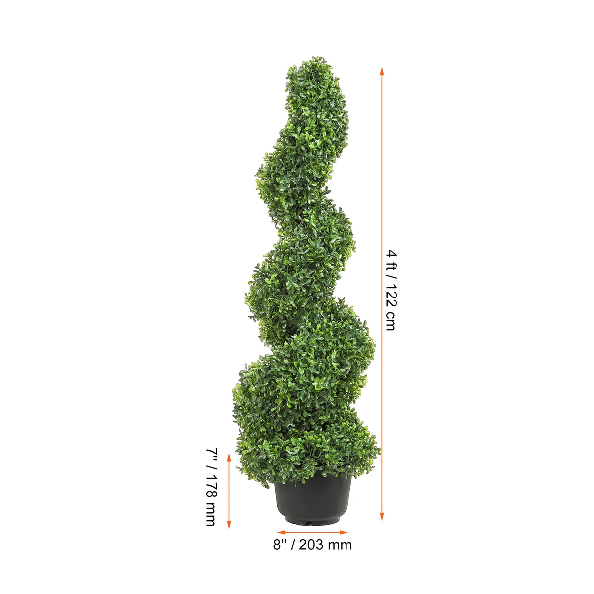 SucceBuy Artificial Boxwood Spiral Topiary Tree Decorative Outdoor Plant