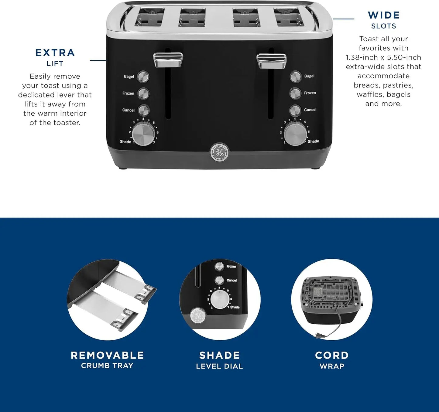 XMSJ 4 Slice Toaster With Extra Wide Slots For Bagels