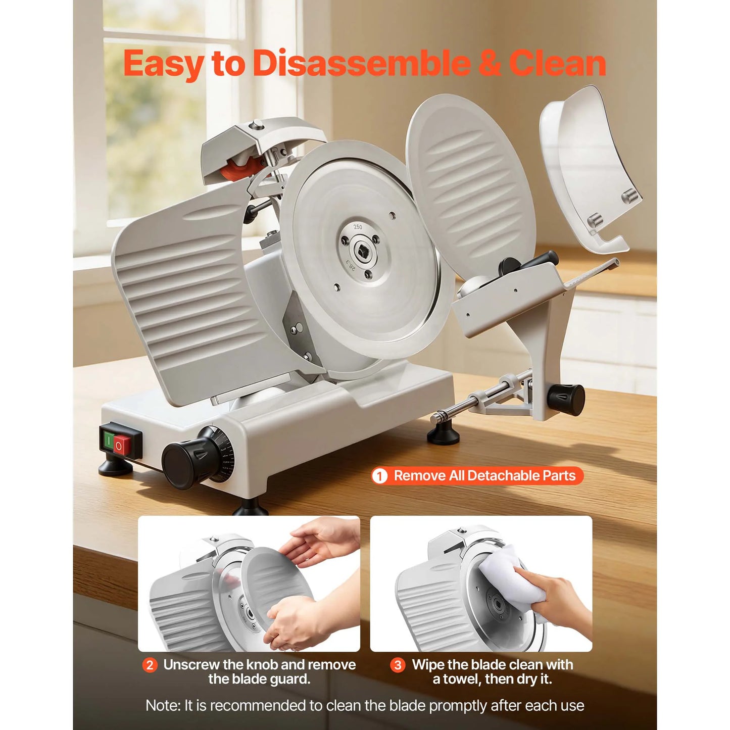 SucceBuy 300W Commercial Meat Slicer With Removable Food Tray