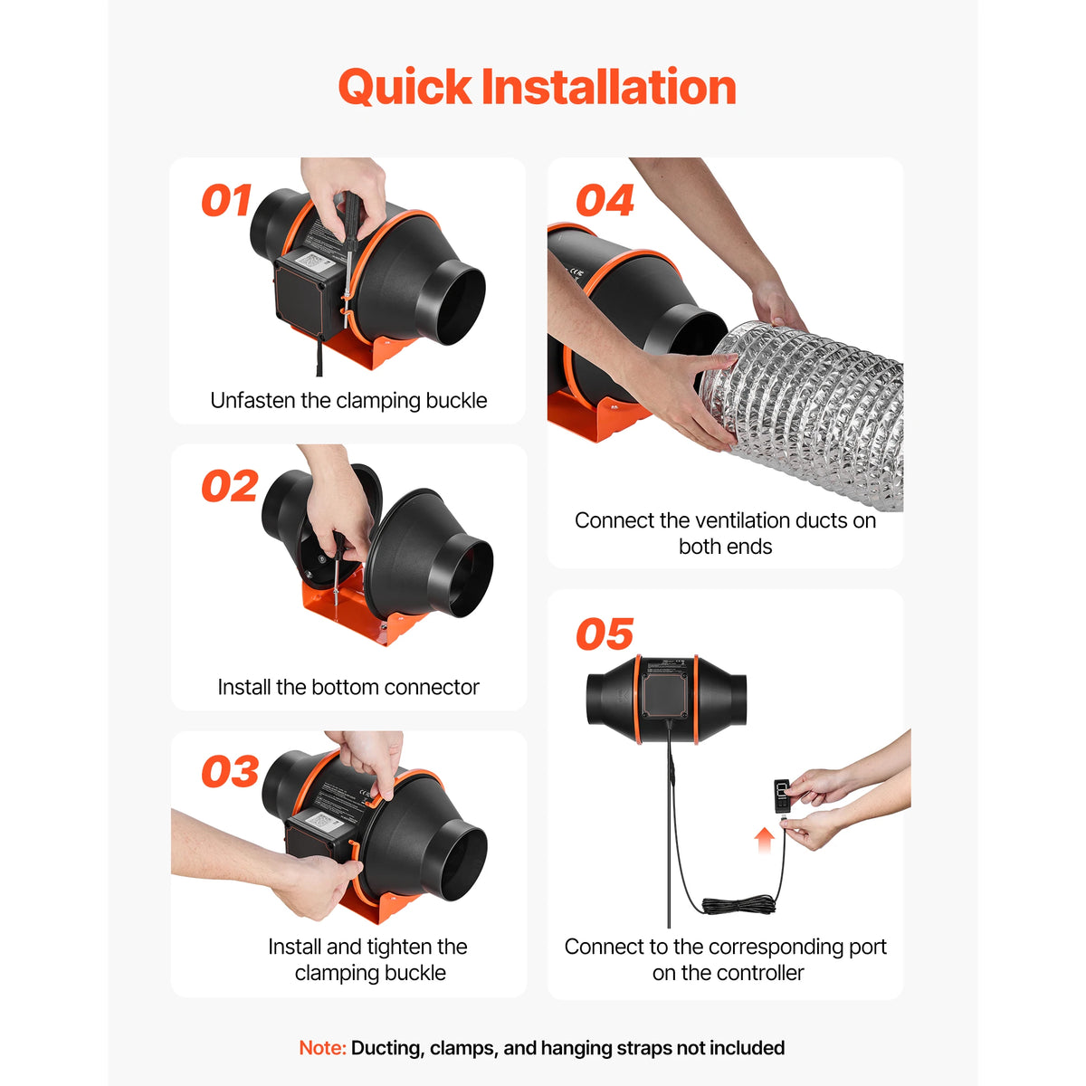 SucceBuy Inline Duct Fan With EC Motor And PWM Controller