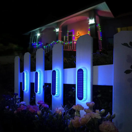 Solar LED Deck Lights Auto On Off IP68 Waterproof Outdoor 4 Pack