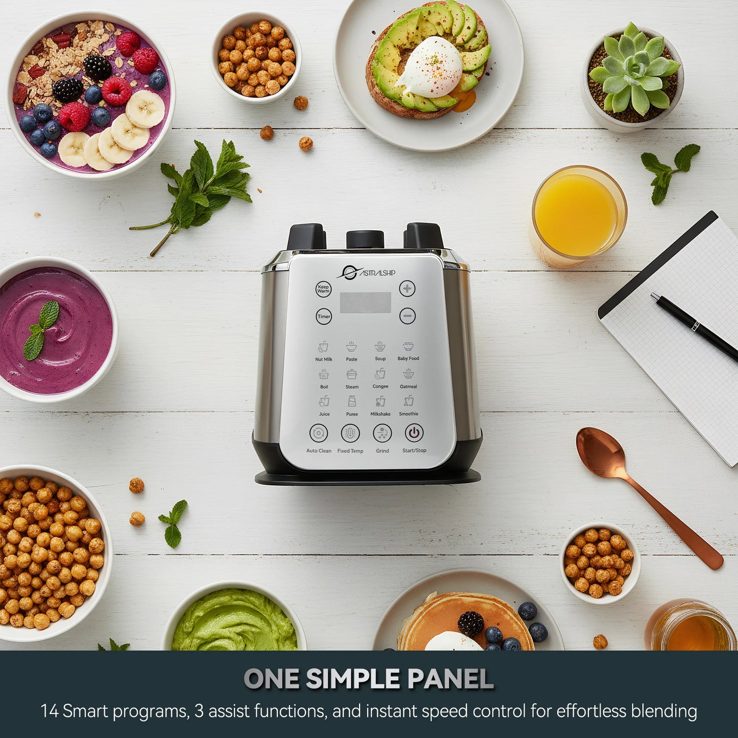 Astralship 1500W Stainless Steel Glass Blender With 9 Speeds