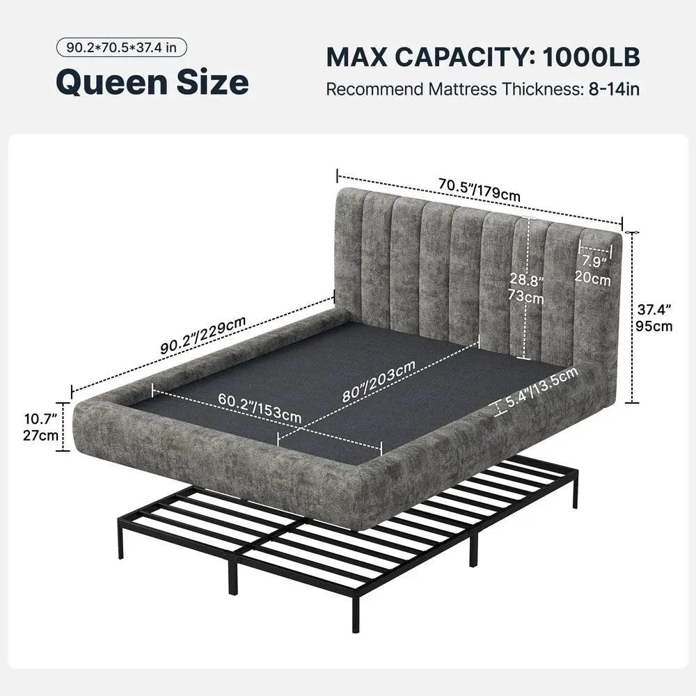 Queen Adjustable Bed Frame And Cooling Gel Memory Foam Mattress