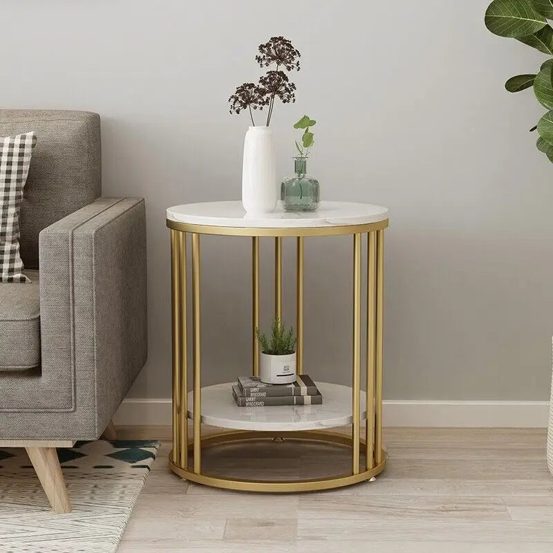 Wisfor Modern Marble Side Table With Jewelry Storage