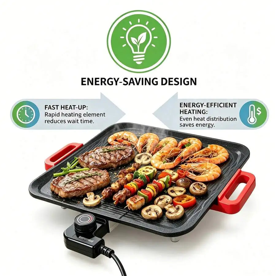 XMSJ 1500W Electric Griddle With Nonstick Surface And Temperature Control