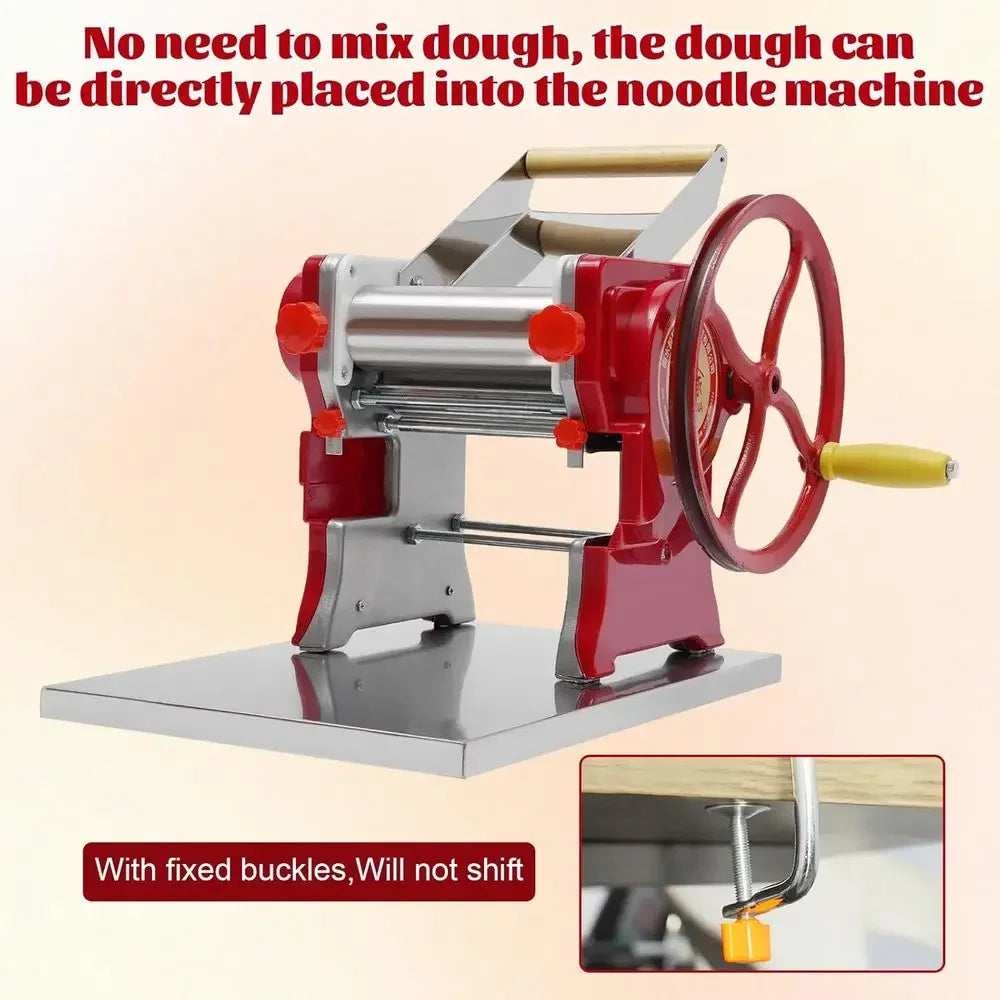 Manual Pasta Maker With Dough Roller And Hand Crank Noodles