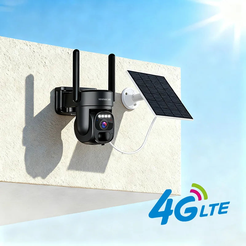 SZSINOCAM 4G Solar Powered Outdoor Security Camera With Night Vision