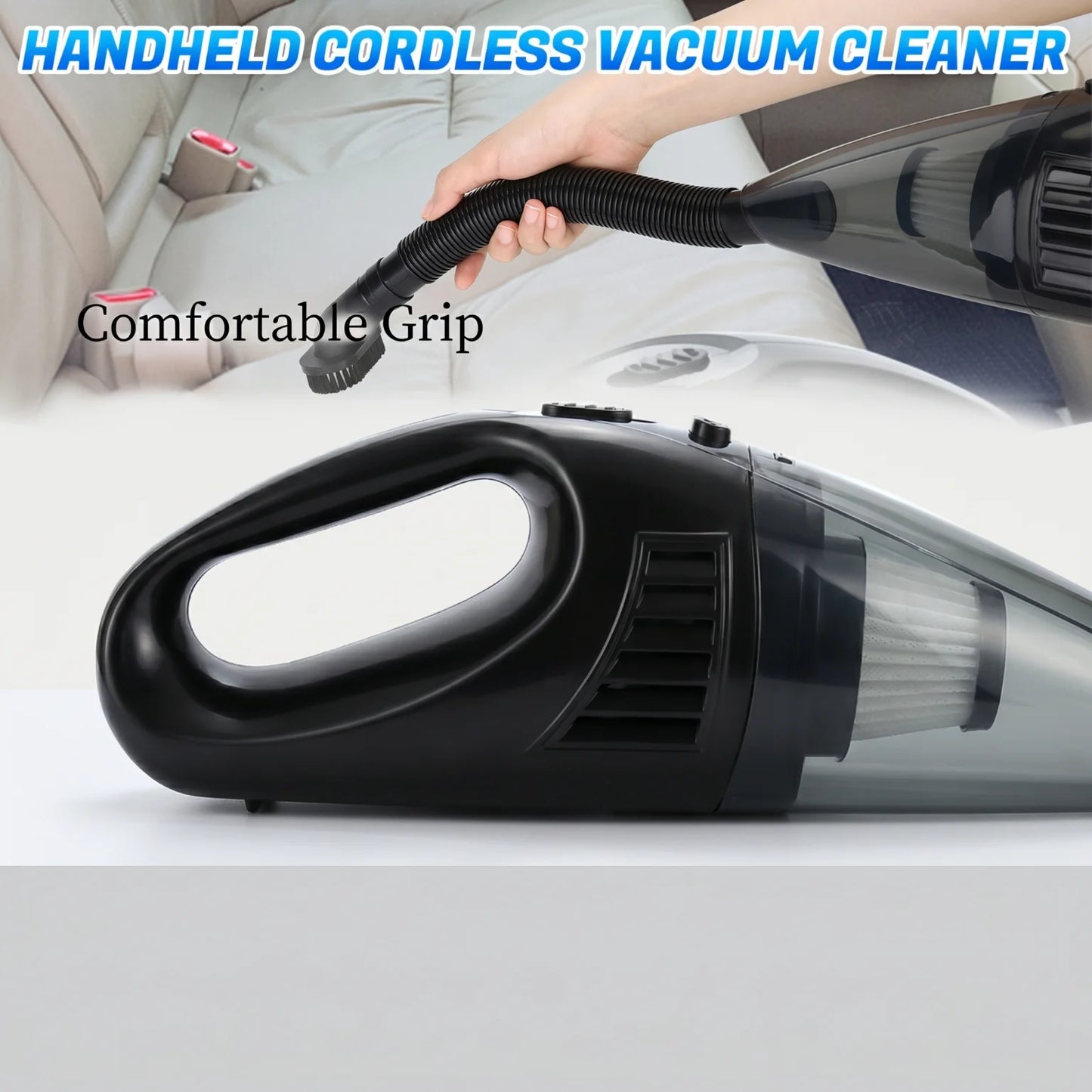 Cordless Car Vacuum Cleaner 12V With Extension Hose Nozzles