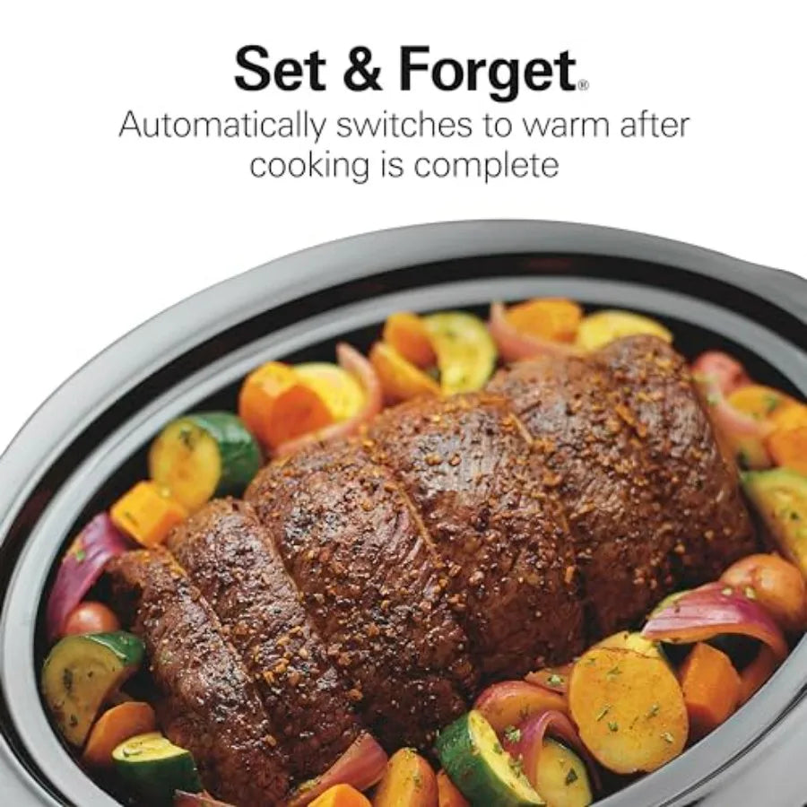 Programmable Slow Cooker with Three Temperature Settings and Travel Lid