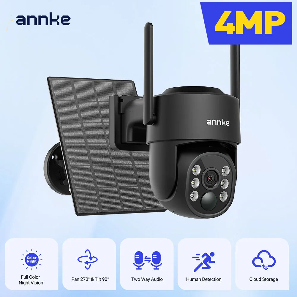ANNKE Solar Wireless Security Camera Night Vision Two Way Talk